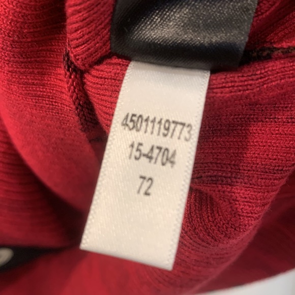 WHBM vintage Red leopard cardigan Sz Sm with3/4 Sleeves & Shiny black snaps❤️🖤 - Picture 9 of 16